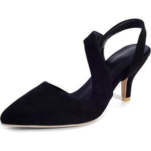 🆕Rhinestone Kitten Black Low Heel Sparkly Pumps for Women Dressy Wedding Shoes